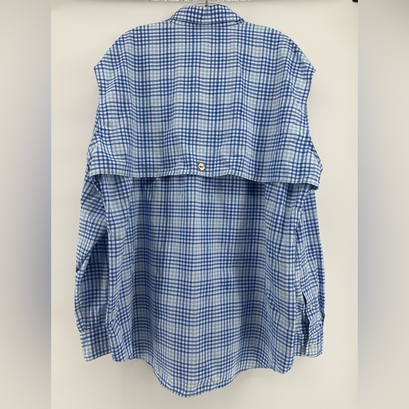 Vineyard vines men’s vented harbor shirt blue plaid long sleeve size L - Picture 3 of 15